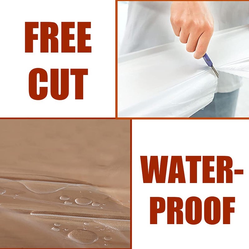 Cedolio 10 Pieces Plastic Drop Sheets for Painting  Waterproof and Dust-Proof Clear Cloth for Furniture Cover  9x12 Feet Tarps - Image 3